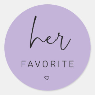 Purple Her favourite Wedding Classic Round Sticker