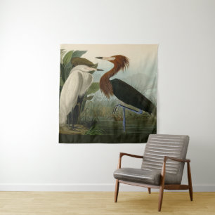Purple Heron Audubon Bird Wildlife Painting Tapestry