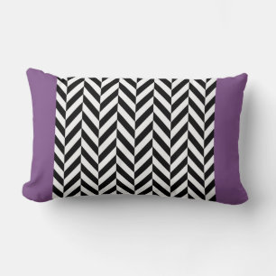 Purple Herringbone Stripe Reversible Pillow