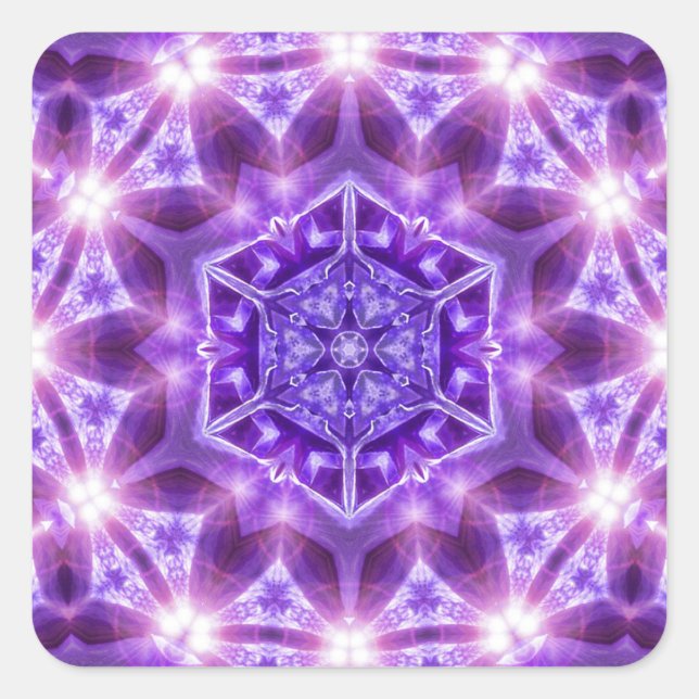 Purple Hexagon Geometry Energy sticker (Front)