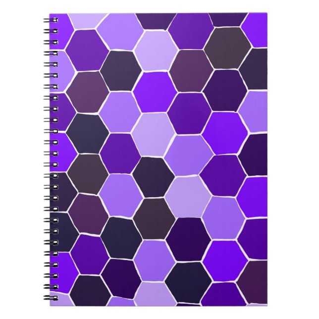 Purple hexagon quilt pattern notebook (Front)