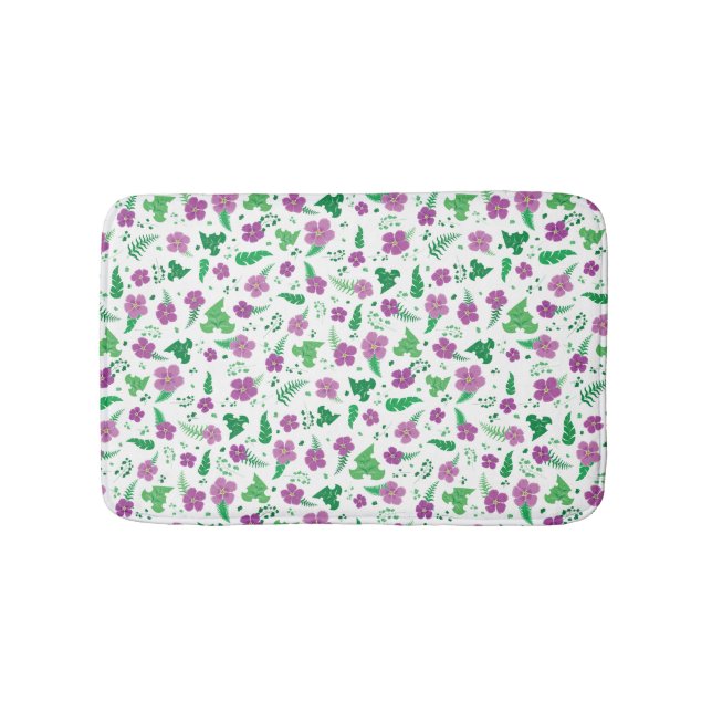 Purple Hibiscus Bath Mat (Front)
