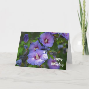 Purple Hibiscus Celebration Birthday Card