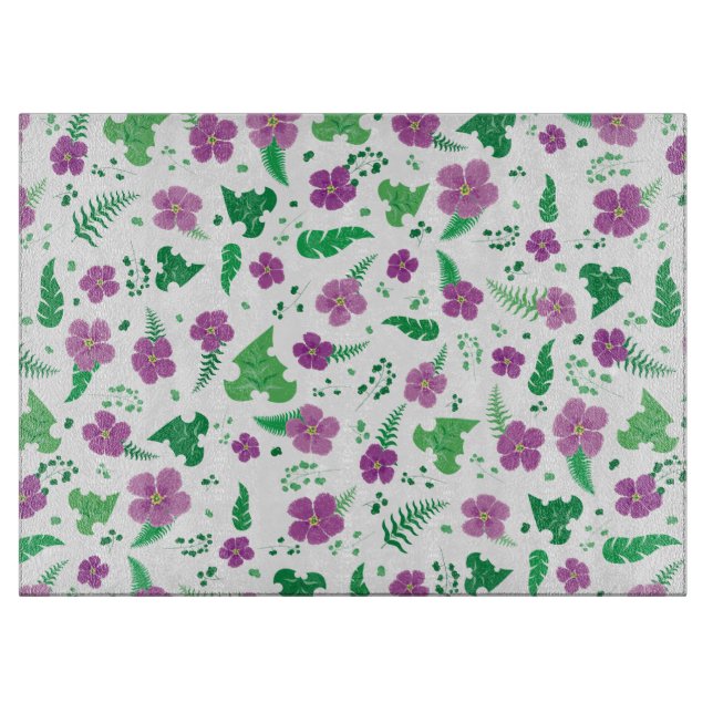 Purple Hibiscus Cutting Board (Front)