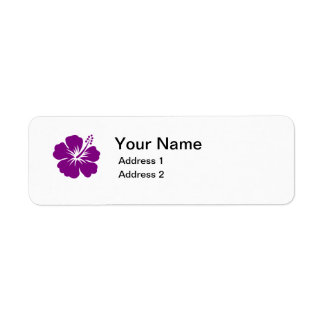 purple hibiscus flower address label
