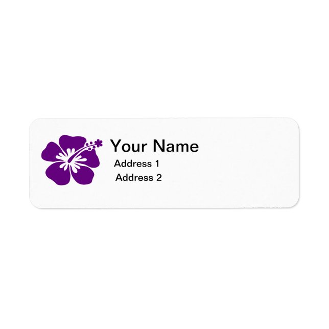 purple hibiscus flower address label (Front)