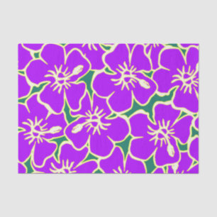 Purple Hibiscus Flowers Tropical Hawaiian Luau Tissue Paper