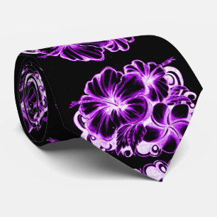 Purple Hibiscus Tie