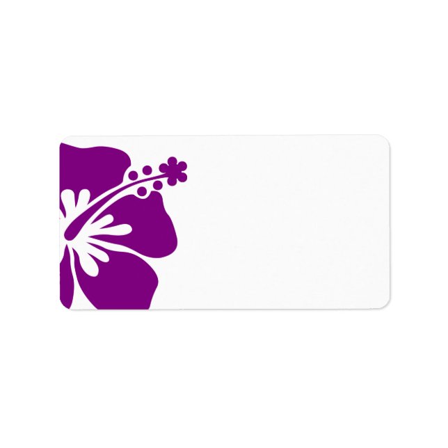 Purple hibiscus wedding blank address label (Front)