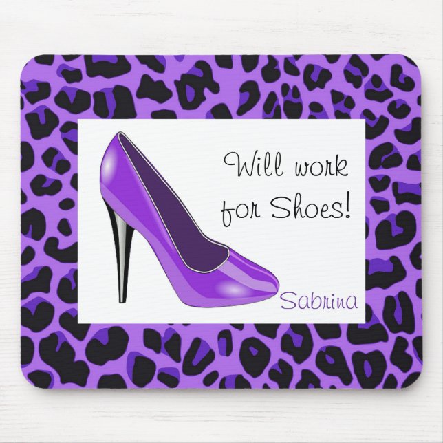 Purple High Heel Mouse Pad (Front)