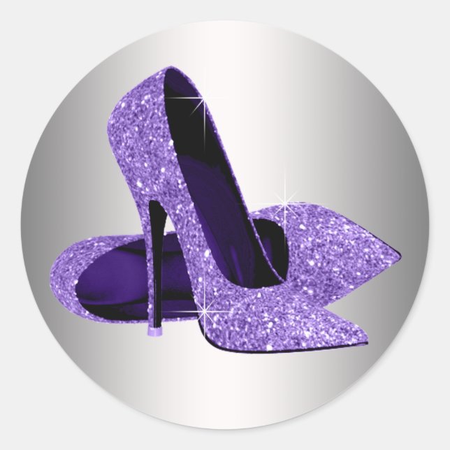 Purple High Heel Shoe Stickers (Front)
