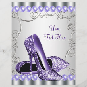 Purple High Heel Shoes Pearl Swirl Flyer