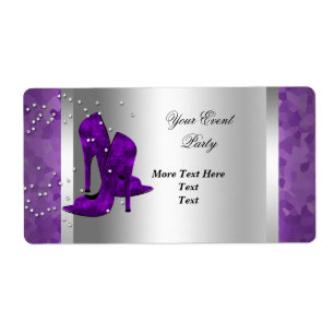 Purple High Heel Shoes Silver Event Party