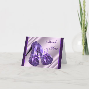 Purple High Heel Shoes Thank You Cards
