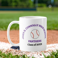 Purple High School Baseball Player Personalised