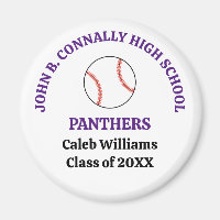 Purple High School Baseball Player Personalised