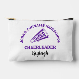Purple High School Cheerleader Personalised Accessory Pouch