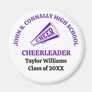 Purple High School Cheerleader Personalised Magnet