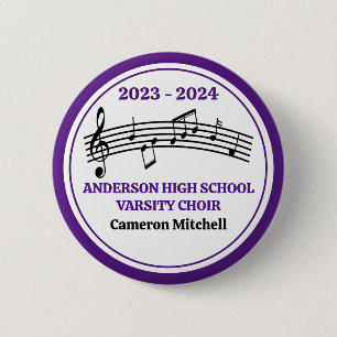 Purple High School Choir Custom Keepsake 6 Cm Round Badge