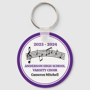 Purple High School Choir Personalized Key Ring