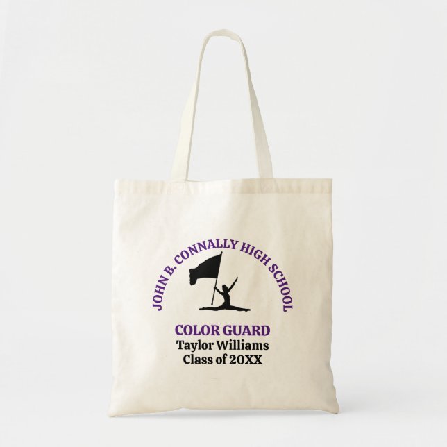 Purple High School Colour Guard Personalised Tote Bag (Front)
