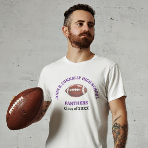 Purple High School Football Team Custom T-Shirt