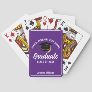 Purple High School Graduate Custom 2025 Graduation Playing Cards