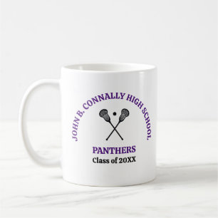 Purple High School Lacrosse Team Personalised Coffee Mug