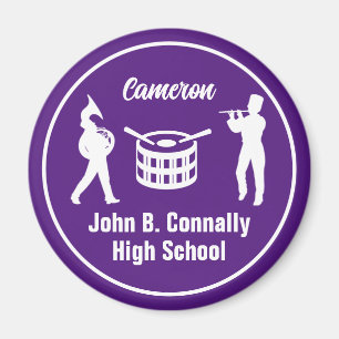 Purple High School Marching Band Personalized Magnet