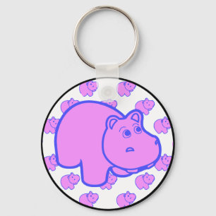 Purple Hippo Key Ring