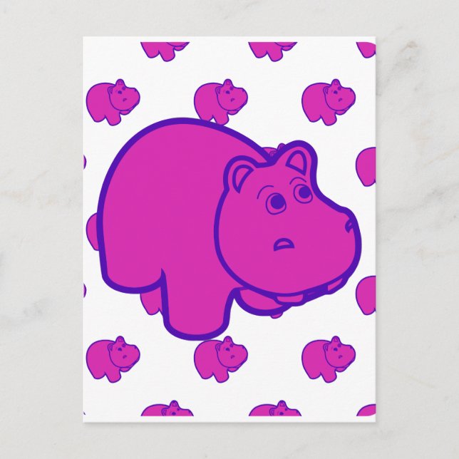 Purple Hippo Postcard (Front)