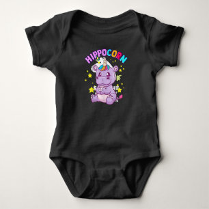 Purple HippoCorn Hippo Corn Hippopotamus Lover Baby Bodysuit