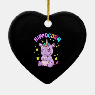 Purple HippoCorn Hippo Corn Hippopotamus Lover Ceramic Tree Decoration