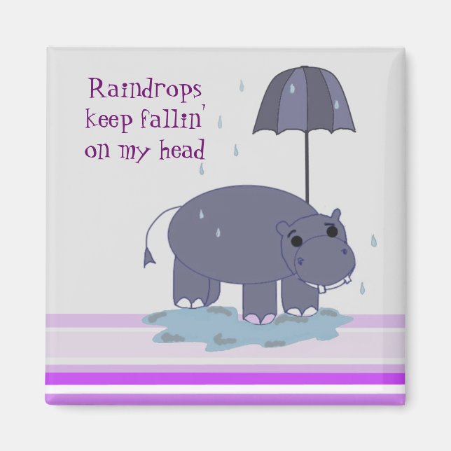 Purple Hippopotamus Magnet (Front)