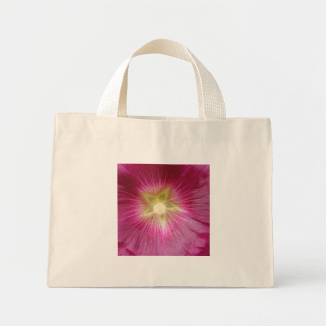 Purple Hollyhock Flower Tote Bag (Front)