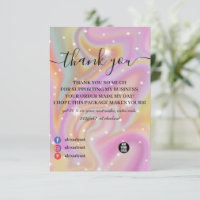Purple Holographic Colour Shift Business Thank You