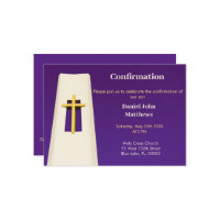  Purple Holy Cross Confirmation Invitation