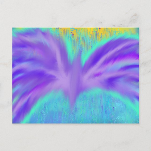 Purple Holy Spirit Dove Christian Modern Art Postcard (Front)