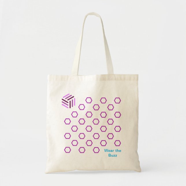 Purple Honeycomb Tote Bag | Wear the Buzz (Front)