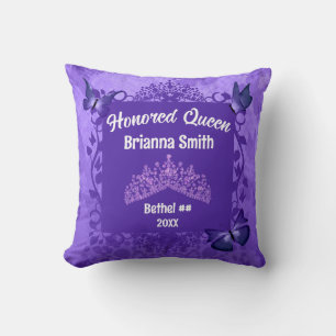Purple Honoured Queen Princess Tiara Cushion