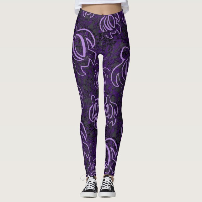 Purple Honu Leggings (Front)