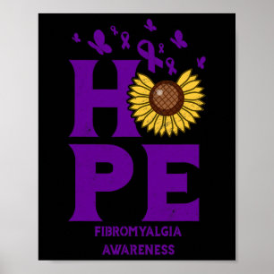 Purple Hope Vintage Sunflower Awareness Poster