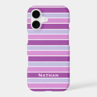 Purple Horizontal Striped Personalised