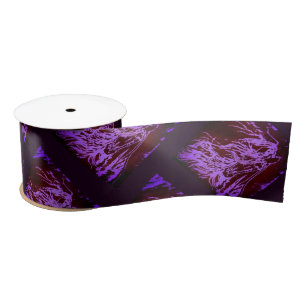 Purple horse art satin ribbon