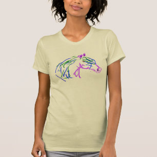 Purple horse gesture drawing on t-shirt by KOH