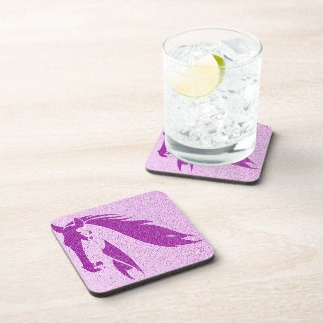 Purple Horse Hard plastic coaster (Right Side)