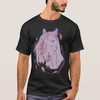 Purple Horse Painting Animal Art Equestrian Men Wo T-Shirt