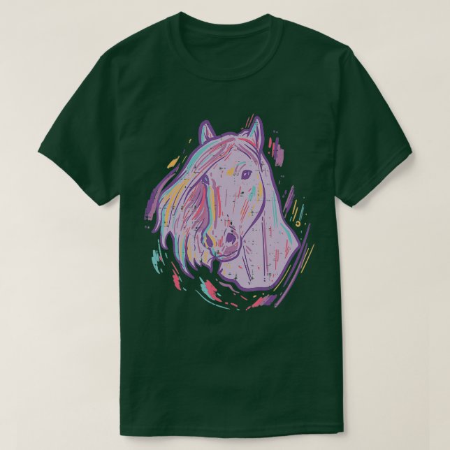 Purple Horse Painting Animal Art Equestrian Men Wo T-Shirt (Design Front)