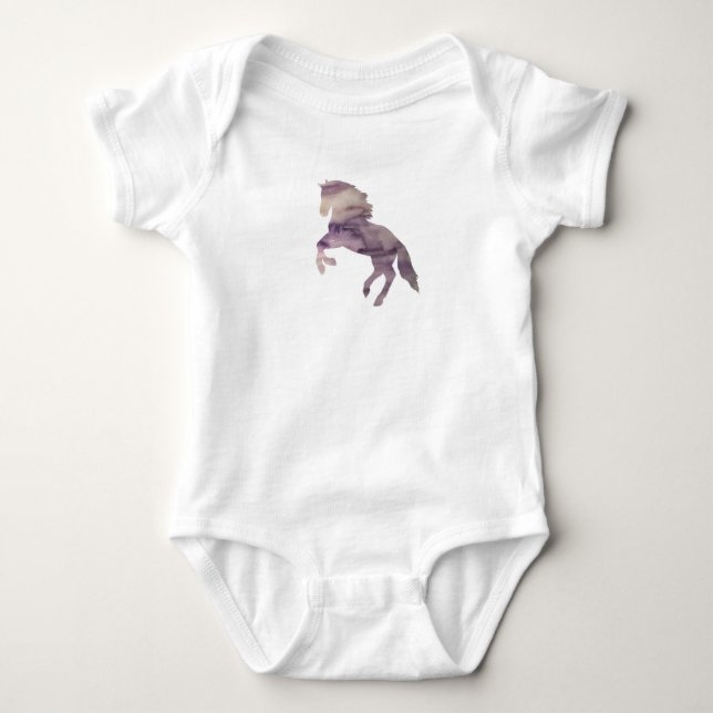 Purple Horse Painting Baby Bodysuit (Front)