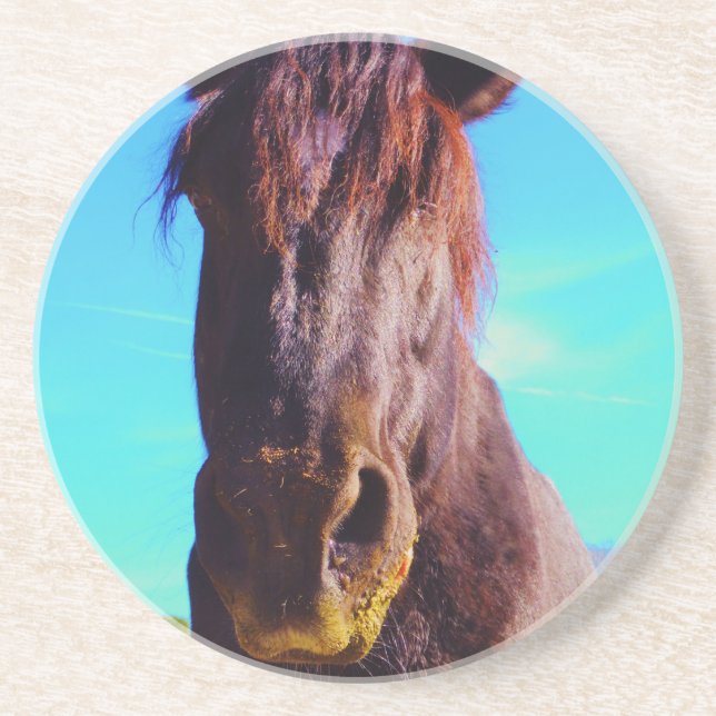 Purple Horse w/ Green Mouth Coaster (Front)